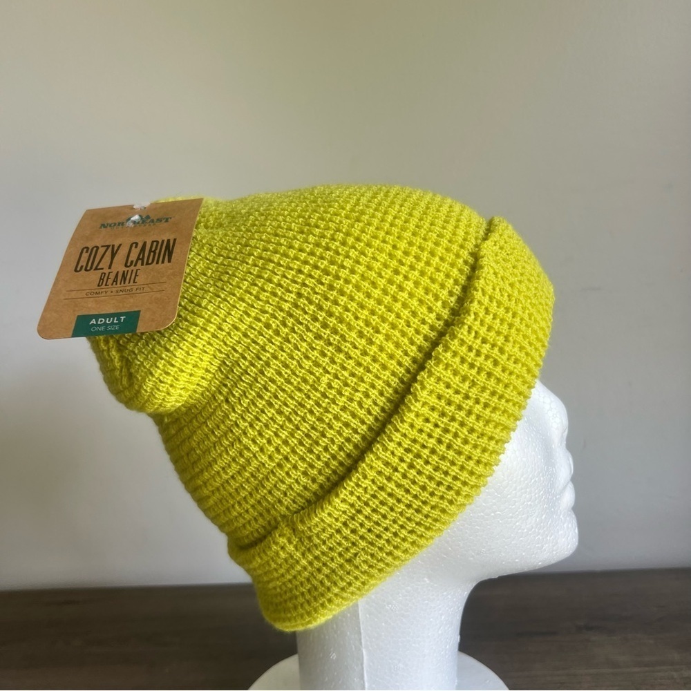 Northeast Outfitters Neo Yellow Cozy Cabin Waffle Cuff Beanie SKU#H2469